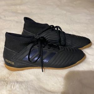 Adidas Predator Sneaker Athletic Sz 6 Black Soccer Shoes Sock Top Lace Up